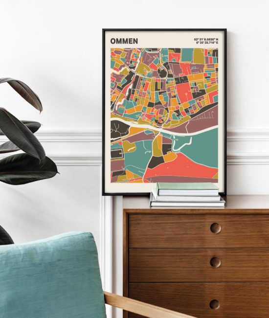 Plattegrond poster Licht Ommen mozaiek stl 07 1 | Funky Fellow