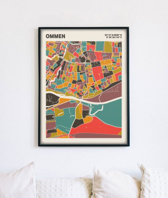 Plattegrond poster Licht Ommen mozaiek stl 07 4 | Funky Fellow