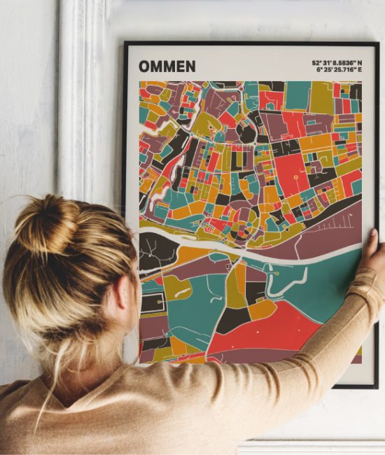 Plattegrond poster Licht Ommen mozaiek stl 07 | Funky Fellow