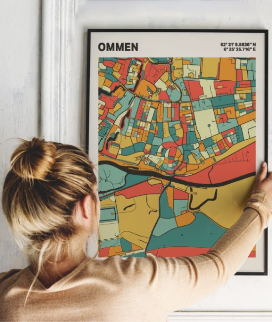 Plattegrond poster Licht Ommen mozaiek stl 08 1 | Funky Fellow