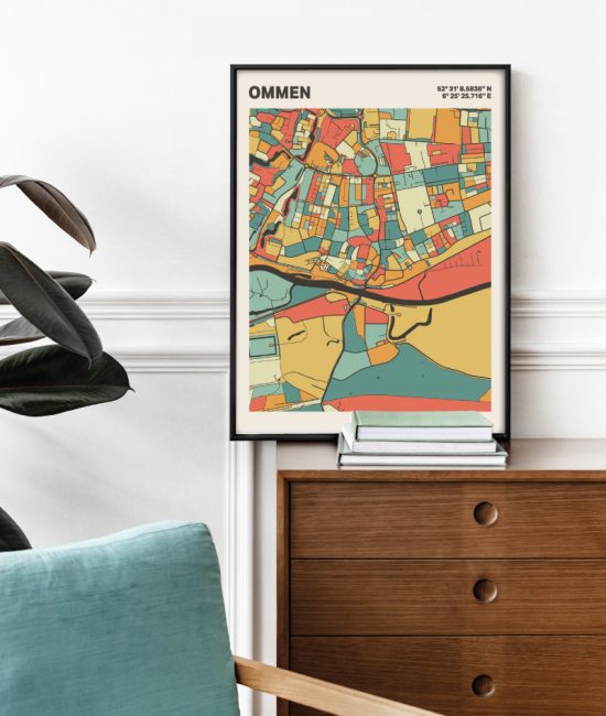 Plattegrond poster Licht Ommen mozaiek stl 08 2 | Funky Fellow