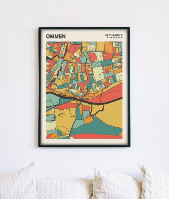 Plattegrond poster Licht Ommen mozaiek stl 08 5 | Funky Fellow