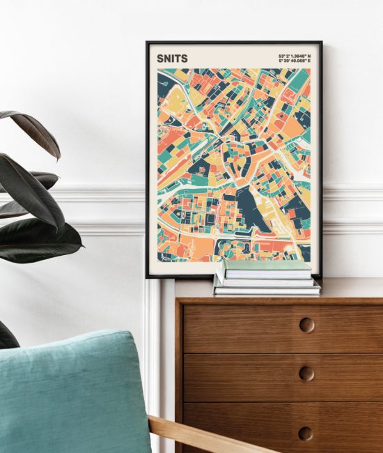 Plattegrond poster Licht Snits mozaiek stl 01 2 | Funky Fellow