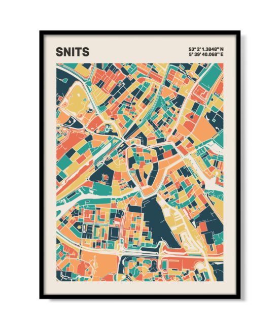 Plattegrond poster Licht Snits mozaiek stl 01 | Funky Fellow