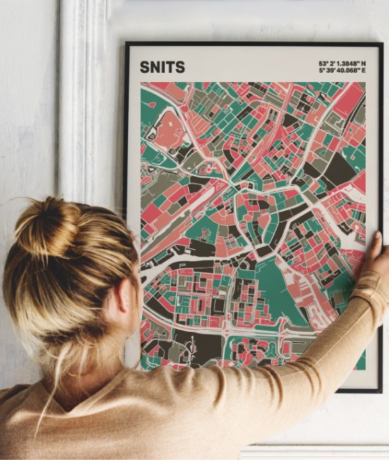 Plattegrond poster Licht Snits mozaiek stl 02 1 | Funky Fellow