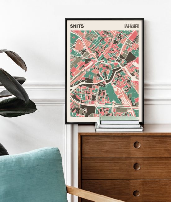 Plattegrond poster Licht Snits mozaiek stl 02 2 | Funky Fellow