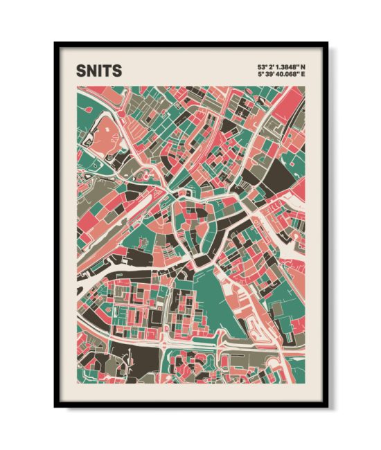 Plattegrond poster Licht Snits mozaiek stl 02 | Funky Fellow
