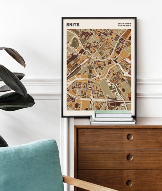 Plattegrond poster Licht Snits mozaiek stl 03 2 | Funky Fellow