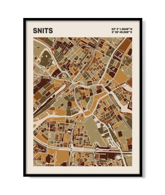 Plattegrond poster Licht Snits mozaiek stl 03 | Funky Fellow