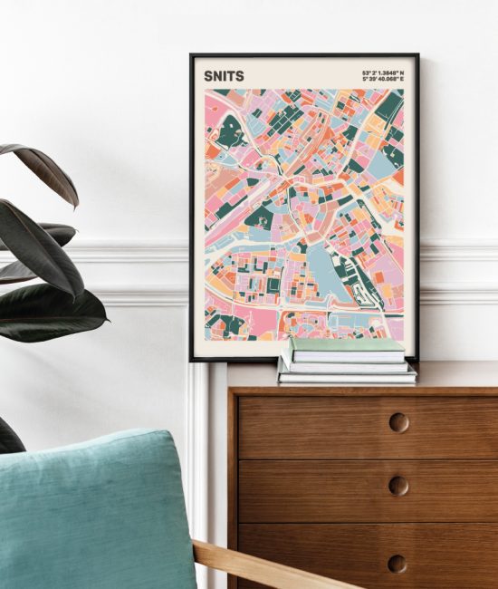 Plattegrond poster Licht Snits mozaiek stl 04 2 | Funky Fellow