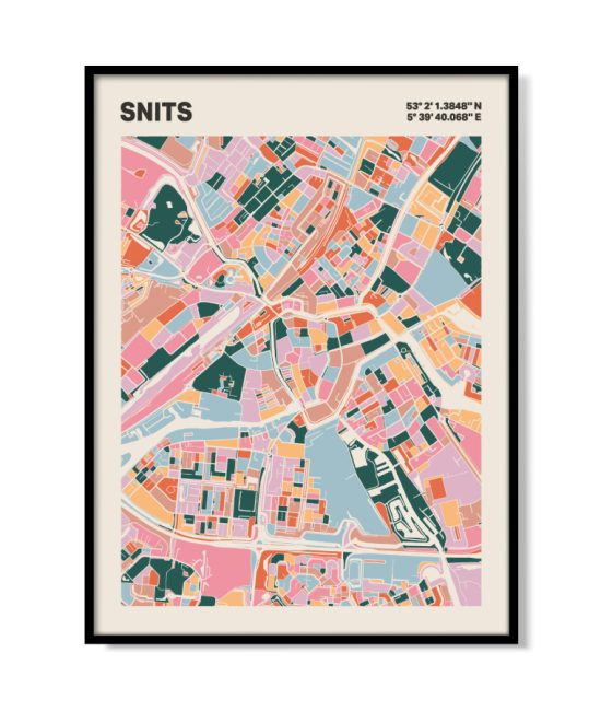 Plattegrond poster Licht Snits mozaiek stl 04 | Funky Fellow