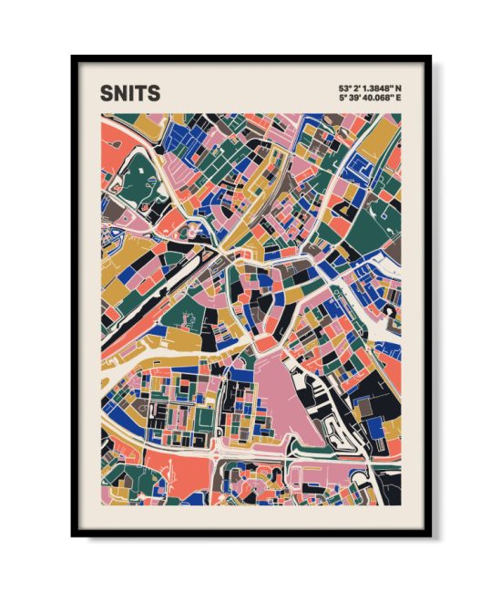 Plattegrond poster Licht Snits mozaiek stl 05 | Funky Fellow