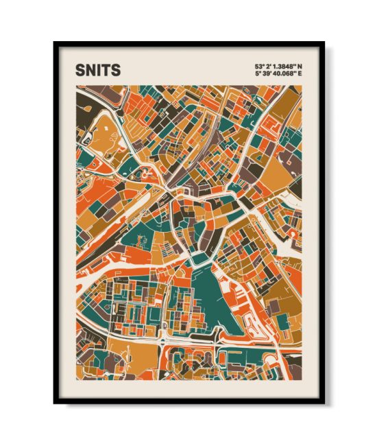 Plattegrond poster Licht Snits mozaiek stl 06 | Funky Fellow