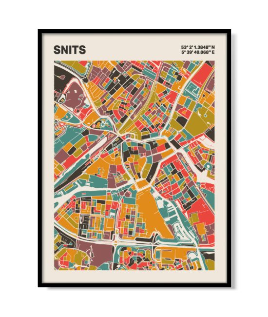 Plattegrond poster Licht Snits mozaiek stl 07 | Funky Fellow