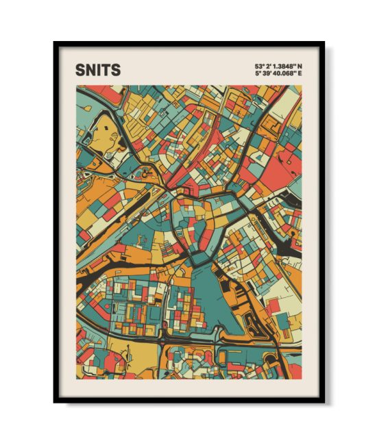 Plattegrond poster Licht Snits mozaiek stl 08 | Funky Fellow