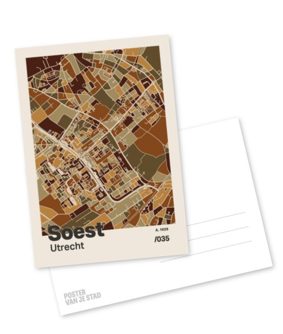 Plattegrond poster Licht Soest mozaiek stl 03 mockup A6 schaduw voor en achter | Funky Fellow