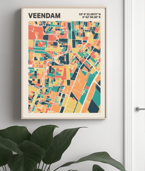 Plattegrond poster Licht Veendam mozaiek stl 01 4 | Funky Fellow