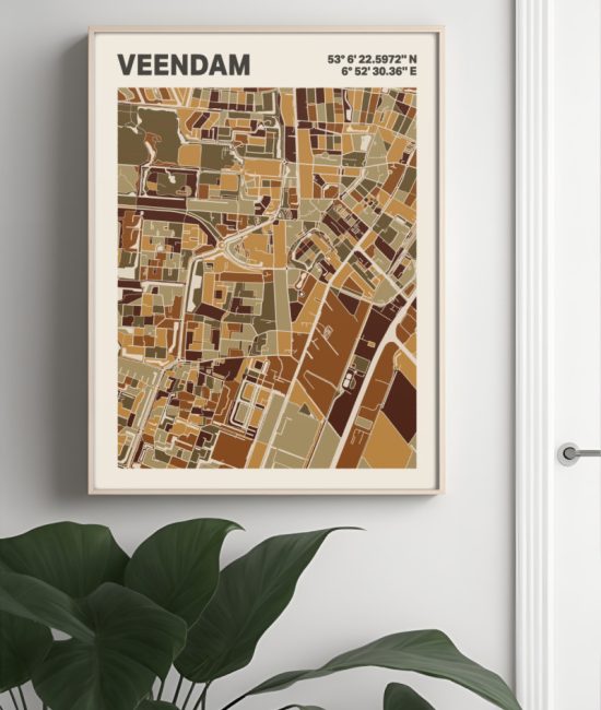 Plattegrond poster Licht Veendam mozaiek stl 03 4 | Funky Fellow