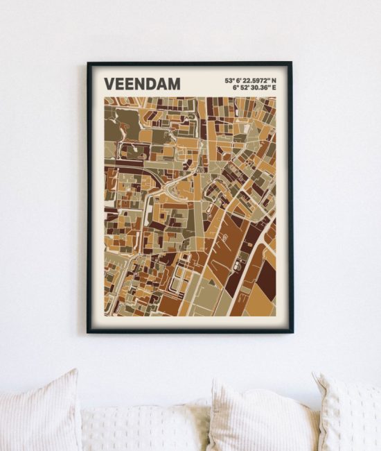 Plattegrond poster Licht Veendam mozaiek stl 03 5 | Funky Fellow