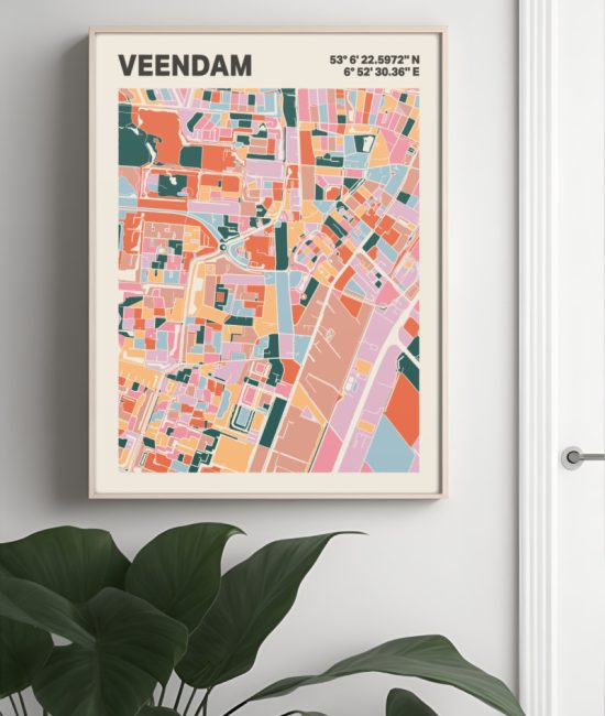 Plattegrond poster Licht Veendam mozaiek stl 04 4 | Funky Fellow