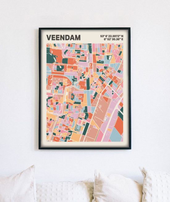 Plattegrond poster Licht Veendam mozaiek stl 04 5 | Funky Fellow