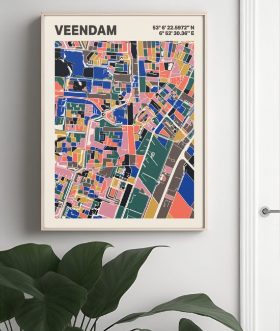 Plattegrond poster Licht Veendam mozaiek stl 05 4 | Funky Fellow