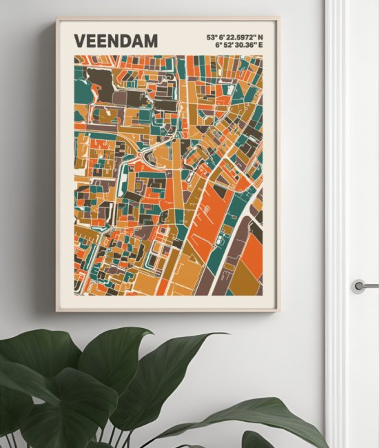 Plattegrond poster Licht Veendam mozaiek stl 06 4 | Funky Fellow