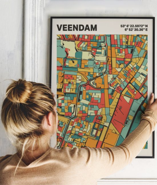 Plattegrond poster Licht Veendam mozaiek stl 08 1 | Funky Fellow