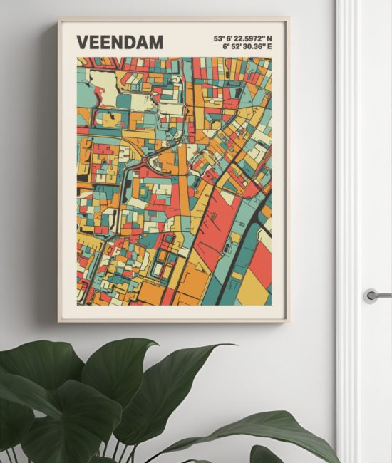 Plattegrond poster Licht Veendam mozaiek stl 08 4 | Funky Fellow