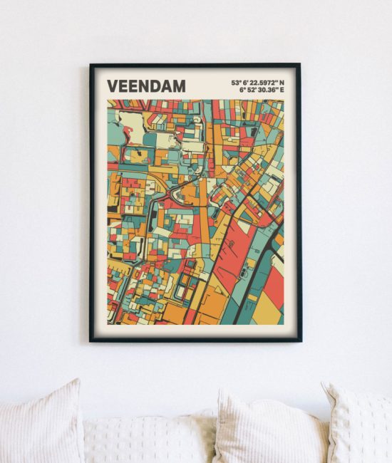 Plattegrond poster Licht Veendam mozaiek stl 08 5 | Funky Fellow