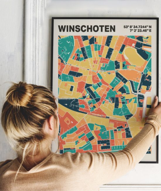 Plattegrond poster Licht Winschoten mozaiek stl 01 1 | Funky Fellow
