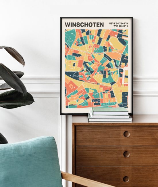 Plattegrond poster Licht Winschoten mozaiek stl 01 2 | Funky Fellow