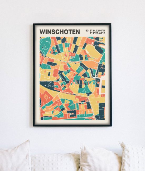 Plattegrond poster Licht Winschoten mozaiek stl 01 5 | Funky Fellow
