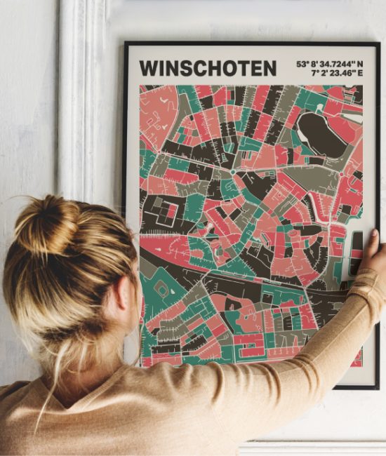 Plattegrond poster Licht Winschoten mozaiek stl 02 1 | Funky Fellow
