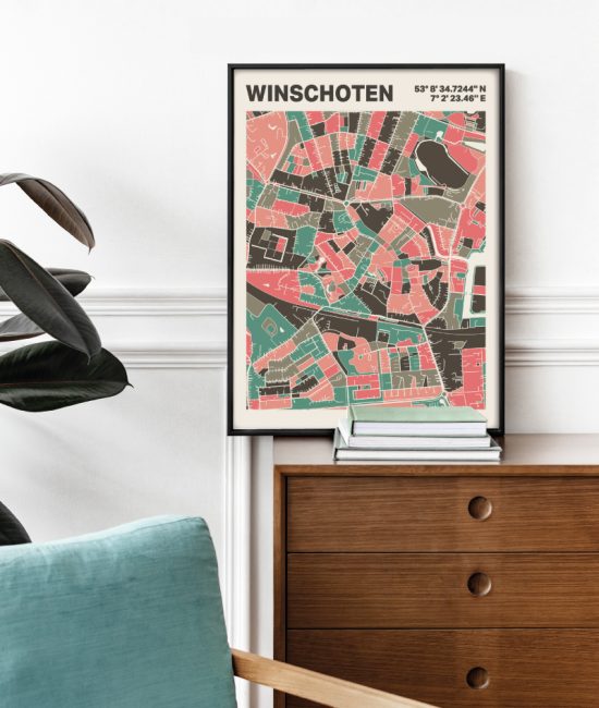 Plattegrond poster Licht Winschoten mozaiek stl 02 2 | Funky Fellow
