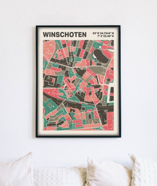 Plattegrond poster Licht Winschoten mozaiek stl 02 5 | Funky Fellow