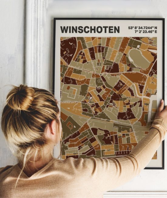 Plattegrond poster Licht Winschoten mozaiek stl 03 1 | Funky Fellow