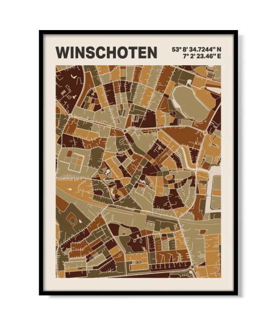 Plattegrond poster Licht Winschoten mozaiek stl 03 | Funky Fellow