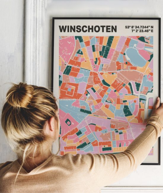 Plattegrond poster Licht Winschoten mozaiek stl 04 1 | Funky Fellow