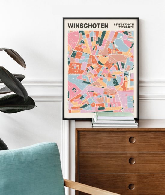 Plattegrond poster Licht Winschoten mozaiek stl 04 2 | Funky Fellow