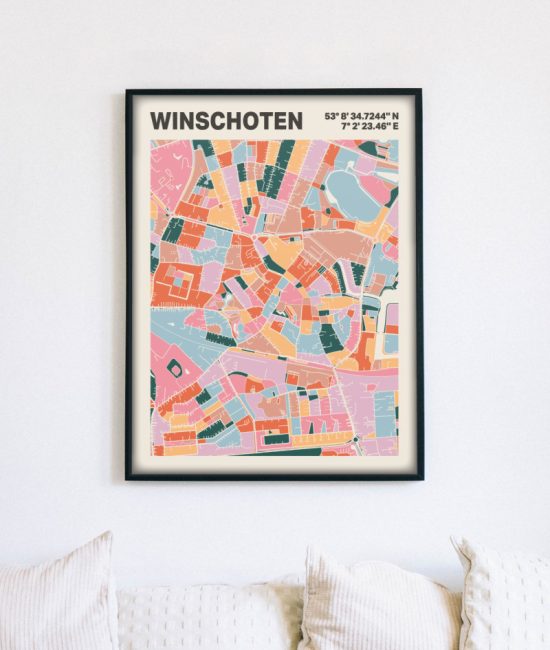 Plattegrond poster Licht Winschoten mozaiek stl 04 5 | Funky Fellow