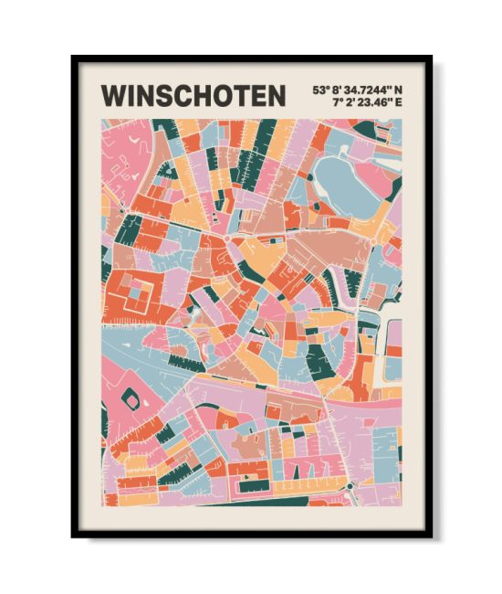 Plattegrond poster Licht Winschoten mozaiek stl 04 | Funky Fellow