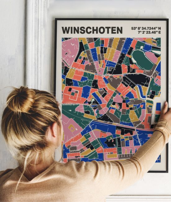 Plattegrond poster Licht Winschoten mozaiek stl 05 1 | Funky Fellow
