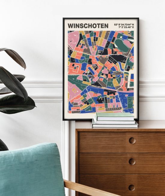 Plattegrond poster Licht Winschoten mozaiek stl 05 2 | Funky Fellow