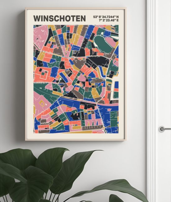 Plattegrond poster Licht Winschoten mozaiek stl 05 4 | Funky Fellow
