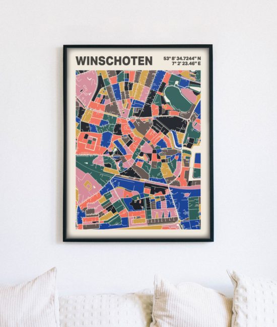 Plattegrond poster Licht Winschoten mozaiek stl 05 5 | Funky Fellow