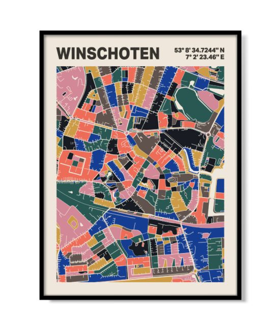 Plattegrond poster Licht Winschoten mozaiek stl 05 | Funky Fellow