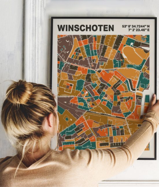 Plattegrond poster Licht Winschoten mozaiek stl 06 1 | Funky Fellow