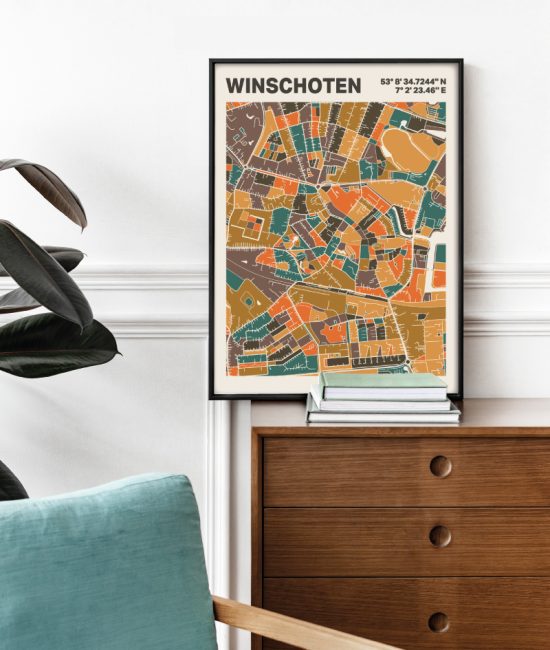Plattegrond poster Licht Winschoten mozaiek stl 06 2 | Funky Fellow