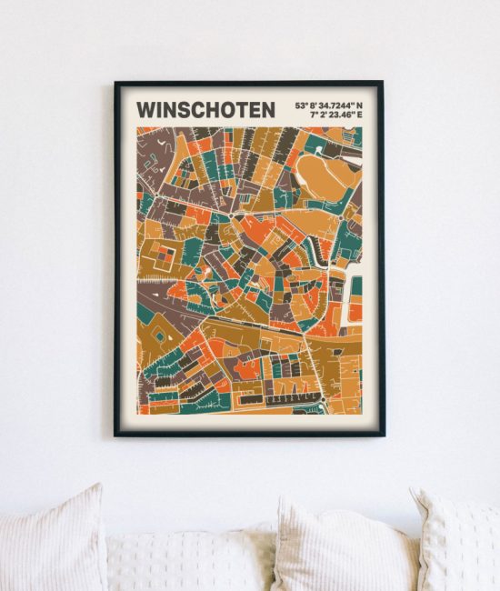 Plattegrond poster Licht Winschoten mozaiek stl 06 5 | Funky Fellow